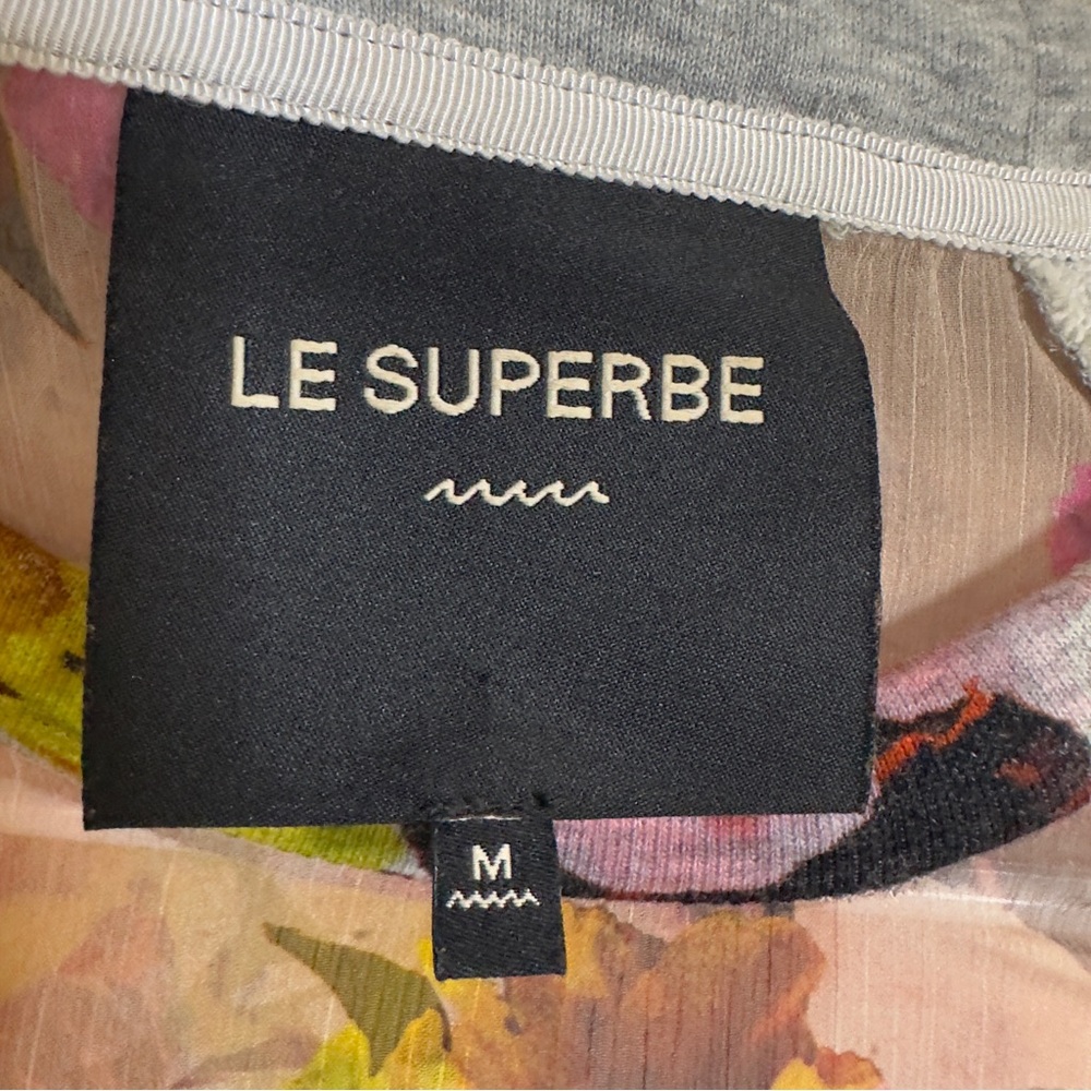 Le superbe floral knit long sleeve sheer pullover sweater - Picture 4 of 5
